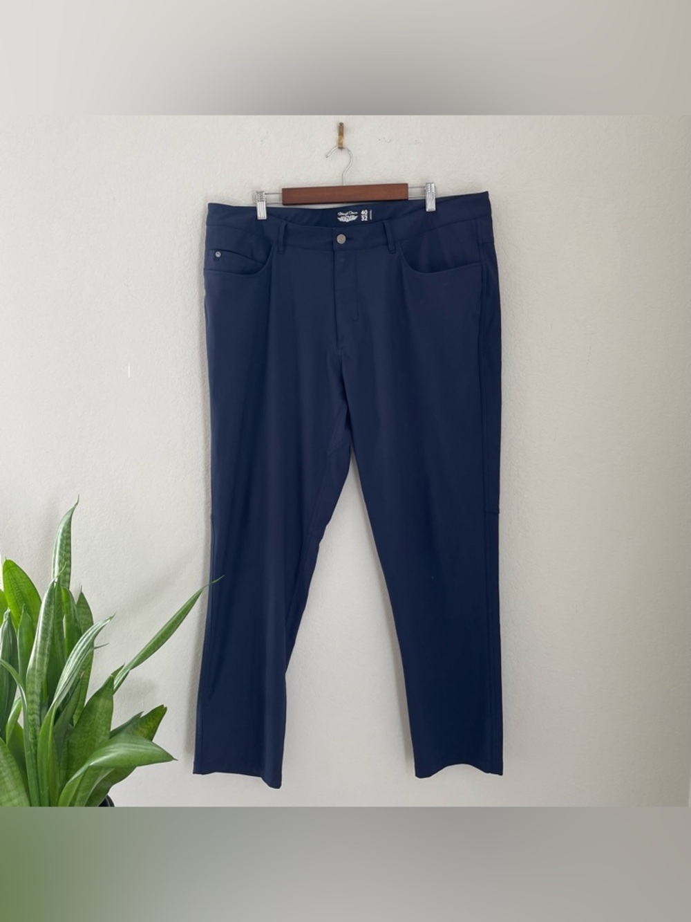 Straight Down Golf Pants Slacks Mens 40X32 Navy Light Weight